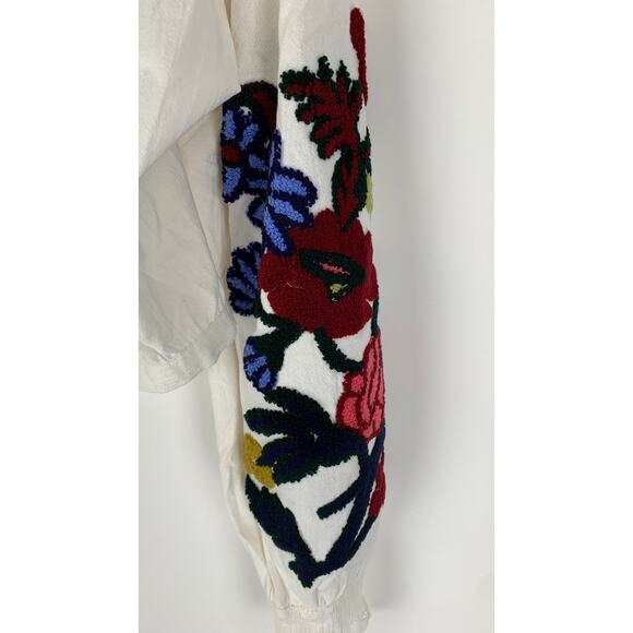 Free People Meadows Embroidered Long Sleeve Top Womens Small White Floral New - Picture 8 of 10